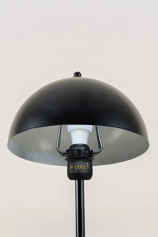 Luna Tek Ayaklı Siyah Metal Lambader